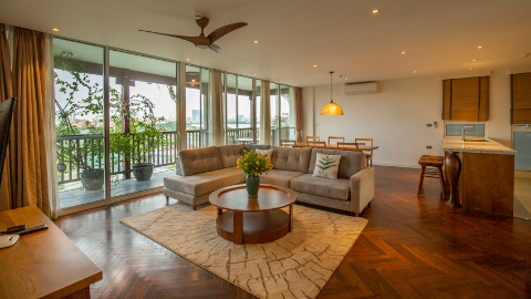 Spacious and big balcony,lakeview 04 bedroom apartment for rent in Tay Ho