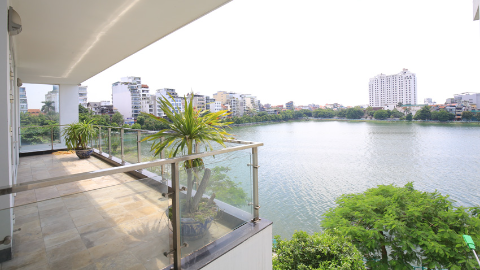 Big balcony and amazing lakeview 03 bedroom apartment for rent in Tay Ho