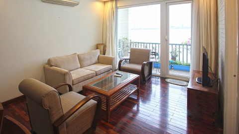 Big balcony and amazing lakeview 02 bedroom apartment in yen Phu Village, Tay Ho