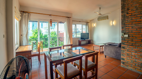Lakeview and balcony with simple style 02 bedroom apartment for rent in Tay Ho