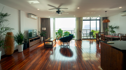 Big terrace with amazing lakeview 03 bedroom apartment for rent in Tay Ho