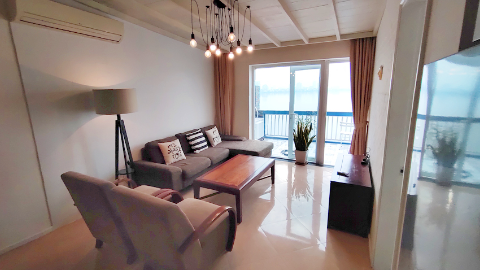 Lake view terrace 2 bedroom apartment in West Lake for rent