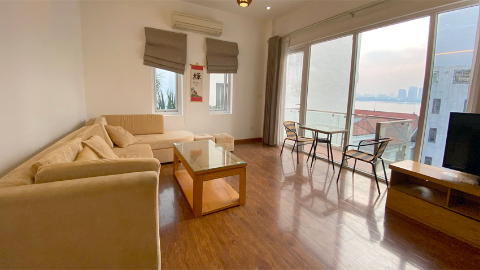 Lakeview and balcony 02 bedroom apartment for rent in Tu Hoa, Tay Ho