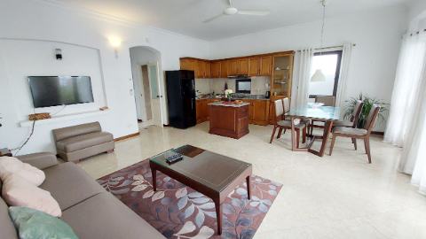 Charming 3-Bedroom, 2-Bathroom Parisian Style Apartment for Rent on Tranquil Dang Thai Mai Street