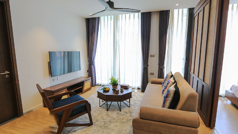 Charming Indochine-Style 2-Bedroom Apartment for Rent on Ton That Thiep Street, Hoan Kiem District