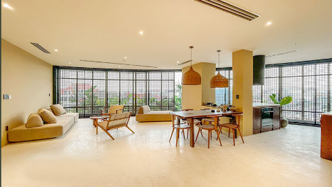Wonderful garden Japandi 03 bedroom apartment in Tay Ho West lake for rent