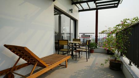 Terrace one bedroom apartment for rent tay ho in Hanoi