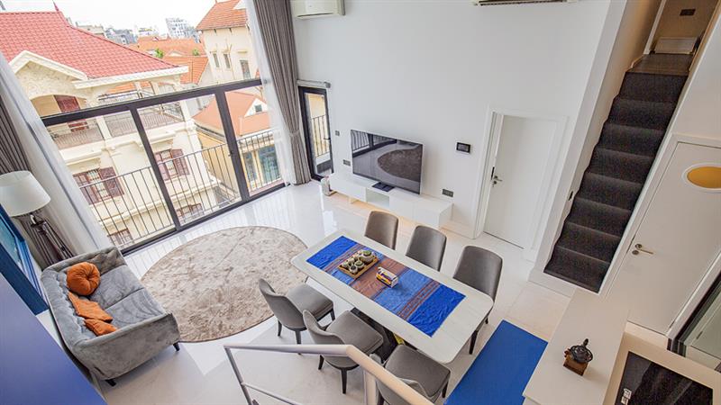 Stylish 2-Bedroom Loft Apartment for Rent in Tranquil To Ngoc Van, Hanoi