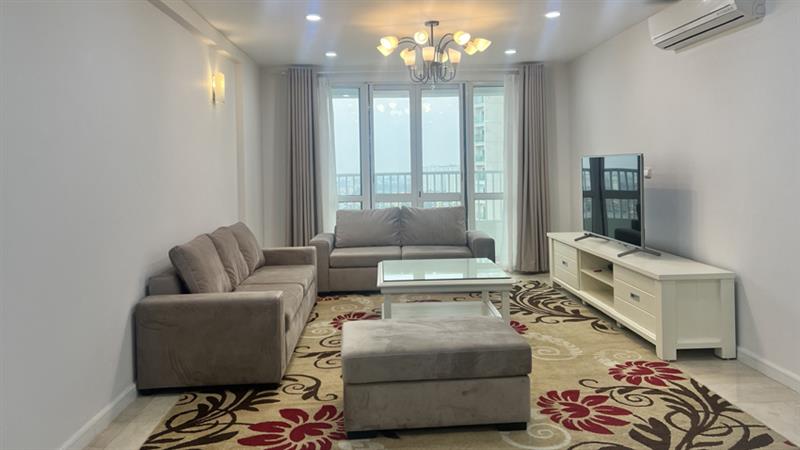 Lake view furnished 4 bedroom apartment for rent Ciputra Hanoi