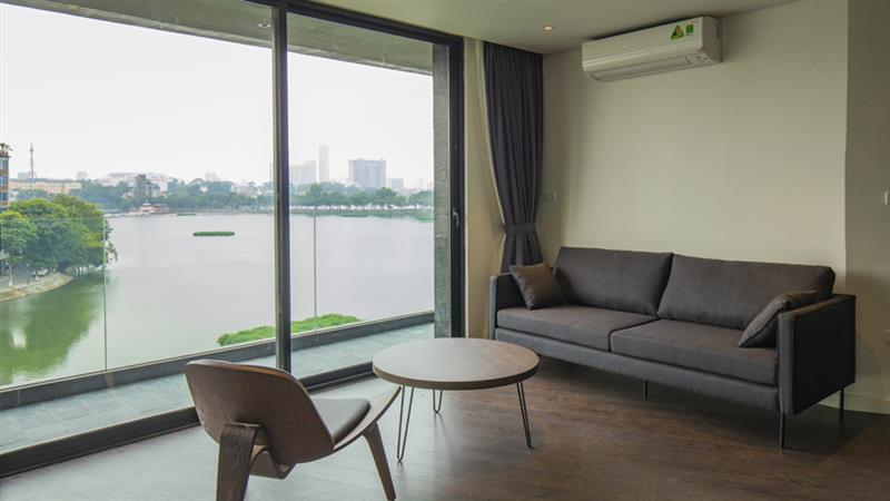 Amazing Lakeview & Decent balcony 02 bedroom apartment for rent in Truc Bach