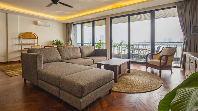 Brandnew Lakefront 3 bedroom Apartment For Rent Tay Ho, Expansive Balcony