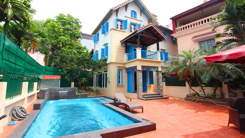 Swimming Pool French Style 4 Bedroom House For Rent on To Ngoc Van
