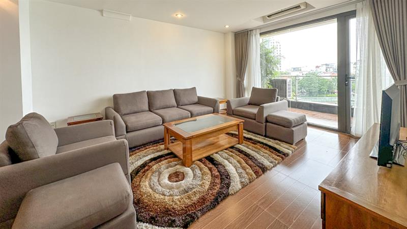 Lake front 4 bedroom apartment for rent Xuan Dieu Tay Ho- Car access